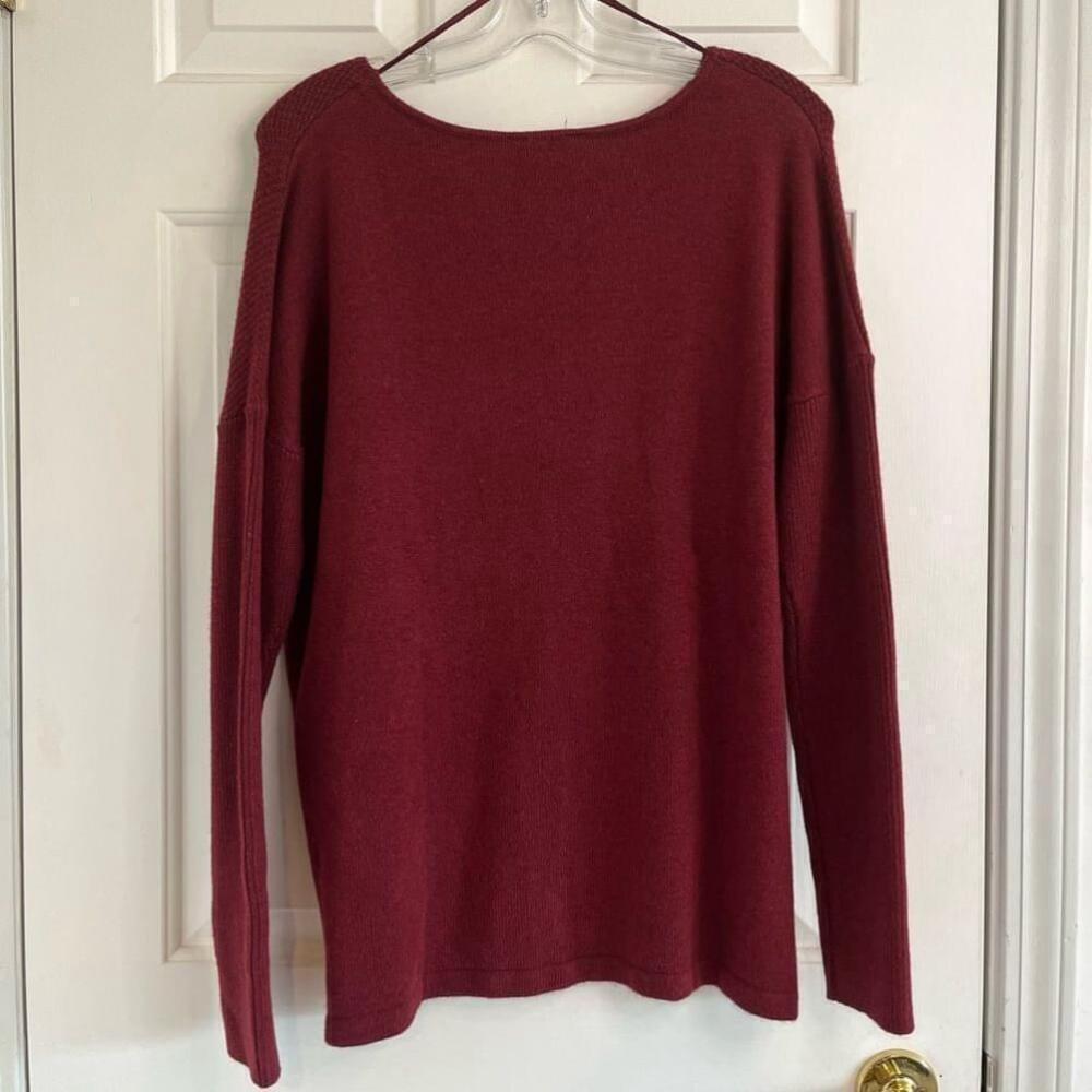 NWT Denver Hayes Boat Neck Pullover Sweater Large Burgundy - Picture 5 of 9